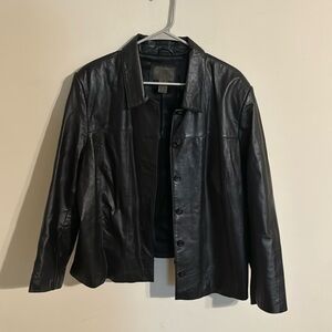Black lamb leather jacket